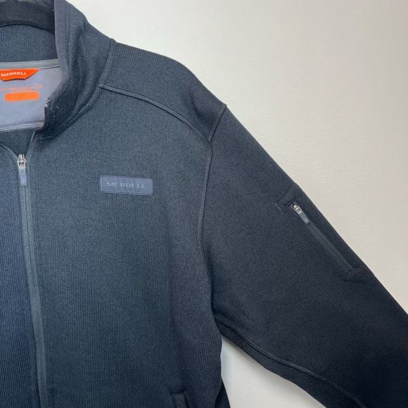 Merrell Mens Sweater Weather Full Zip Jacket Black Pockets Fleece Cozy Sz Medium - Picture 4 of 13